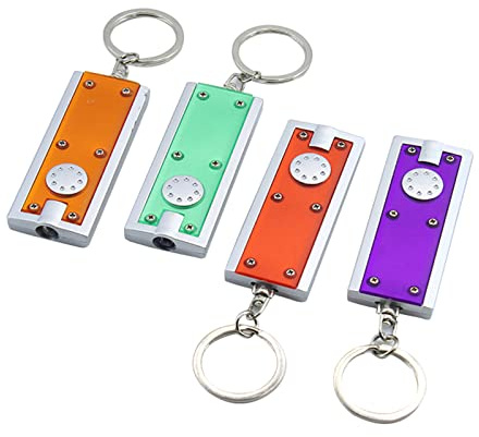 KANGQL Mini luces LED para llavero, 4 unidades, mini linternas LED brillantes para exteriores, impermeables, linternas, llavero pequeño para senderismo, camping