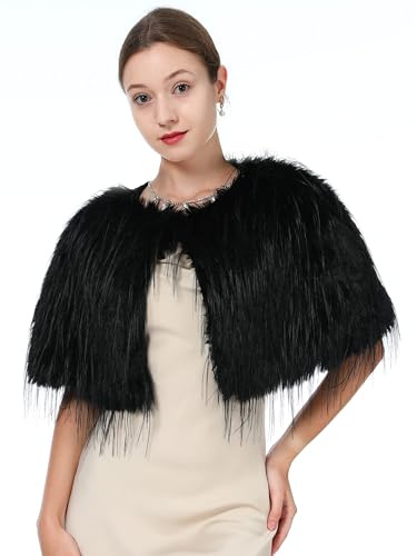 sy soul young Schal Damen Pelz Brautschal Brautstola Schal Wrap für Winter Hochzeit Festival Weihnachten