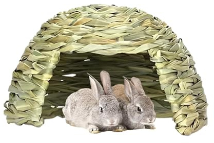 Kaninchengrashaus - Tierhaus für Kaninchen, Chinchillas, Hamster, Meerschweinchen, Igel - Gras - Grün - Faltbares Kaninchenbett, Heuhaus, Spielbereich, Versteckbett, Spielhaus für Haustiere