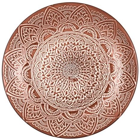 HOME DECO FACTORY Assiette Sahara en Terre Cuite 27 cm Désertique Rouge | Terre cuite, assiette Sahara, 27 cm, design inspiré des paysages désertiques, service de table, rouge