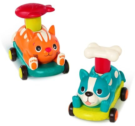 B. toys - PawMobiles - Push & Go Spielzeugautos - Fahrzeuge für Katzen und Hunde - Spielzeugautos für Babys, Kleinkinder, Kinder - Tierisches Spielzeug - 18 Monate +