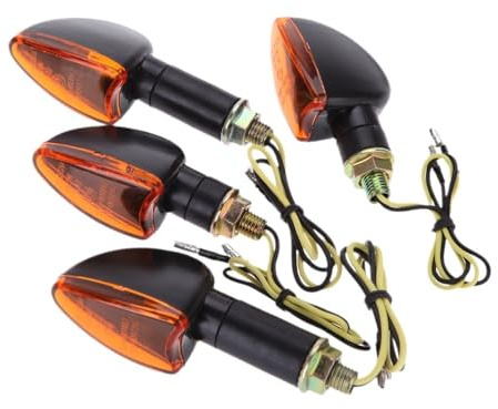 wanhaoaony Fahrrad Blinker 4 Pcs Universal 12V Motorrad Blinker Anzeige Licht Vorne Hinten Blinkende Halogen Licht Blinker Flash Bike Lampe Blinker Motorrad