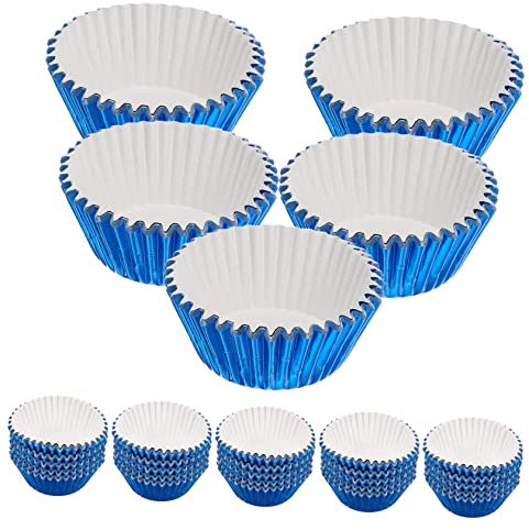 BEBEMOKO 100pcs Cupcake Liners Muffin Baking Cups Rainbow Cupcake Cases Muffin Liners Bright Stripes