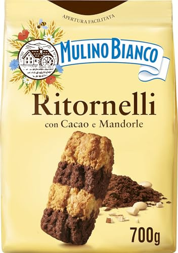Mulino Bianco Biscotti Frollini Ritornelli con Cacao e Mandorle, Senza Olio di Palma, Colazione Ricca di Gusto, 700 g (Confezione da 3)