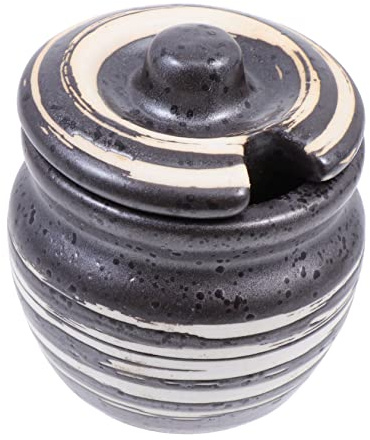 PHENOFICE Keramik Senftopf Mit Deckel 2.36X2.17X2.17In Luftdichter Gewürzbehälter Für Senf Salz Zucker Aufbewahrung in Küche Und Restaurant