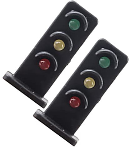 HOODANCOS 2pcs Train Layout Light Model Railroad Signal Lights Micro Landscape Lamp for Boys and Girls Mini Decor Prop