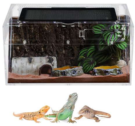Dewocke Reptil Matningslåda, 30 x 18 x 15 cm, akrylterrarium, reptiler, terrarium, faunarium för sniglar, insekter, fågelspindlar, leopard Gecko, erektkräfta