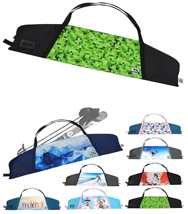 BAMBINIWELT Skitasche Kinder – Robuster Skisack aus wasserdichtem Cordura für Ski, Stöcke & Handschuhe, mit 2-Wege-Reißverschluss, Namensfeld & Tragegriffen