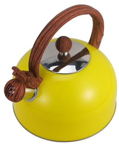 Cabilock Bouilloire à Thé Sifflante en Acier Inoxydable Portable Poignée Pliable Résistante Chaleur Cuisine et Camping Bouilloire Sonore 2L