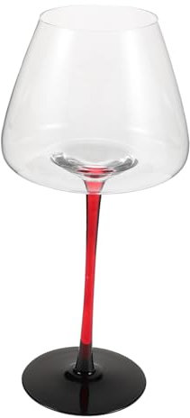 BESTOYARD Copas De Vino De Cristal Con Tallo Rojo Elegantes Copas De Burdeos Para Catas Fiestas y Celebraciones Diseño Sofisticado y Agarre Cómodo