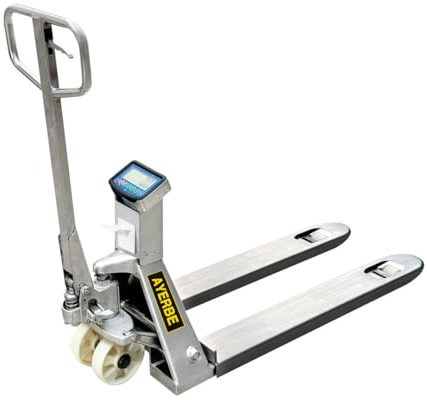 Transpaleta Inoxidable con Impresora 2500 kg Acero INOX 304 Precisión ±0,5 kg Ruedas PU CE GS TÜV