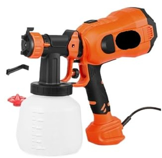 Pistola per Verniciare, Pistola a spruzzo elettrica HVLP da 1200 ml, 4 ugelli, spruzzatore for vernice for uso domestico, controllo del flusso, spruzzatura facile