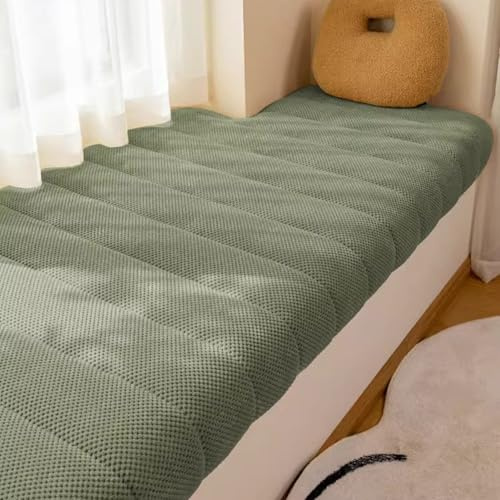 WLXFF Cord Sitzkissen Bank Für Innen Fensterbank Window, 5CM Dicke Bankauflage, rutschfest bankkissen, sitzpolster Bank Für Bänke, Sitzbank Kissen Eckbank Auflage,Dark Green,120x40cm
