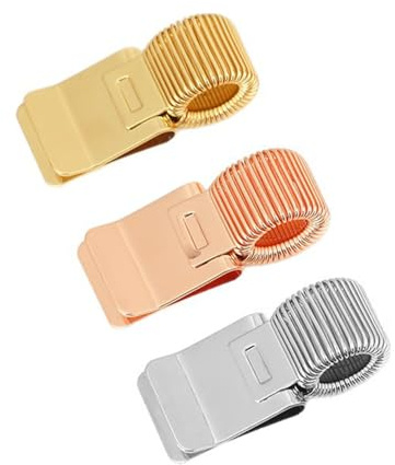 SYEYCW 3 Pezzi Portapenne in Metallo, Portatile Molla Organizer, Clip per Portapenne con Molla Regolabile, Clip a Matita per Penna Metallo, per Taccuino, Appunti, Oro, Argento, Oro Rosa