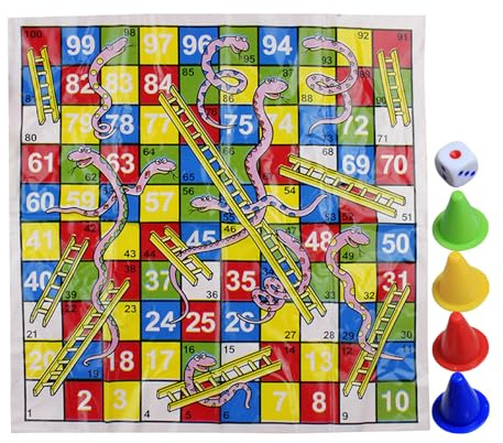 TQEBWUS 10 Snakes And Ladders Board Game, Wooden Snakes And Ladders Game, Classic Family Games, Portable Folding Toy Fun Equipment For Adults Family Kids Play Tool
