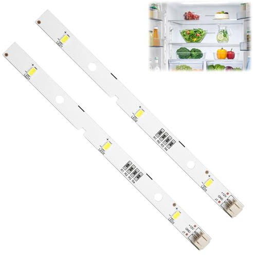 2 Piezas Tira LED Frigorífico 12V 2W, Repuesto Luz Nevera Blanca Fría | Luz LED frigorífico compatible con HISENSE y RONGSHENG, conector 2 pines, bajo consumo y fácil instalación.