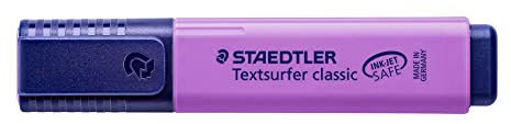 STAEDTLER Textsurfer Classic 364 Textmarker – Violett, 10 Stück | Keilspitze 1–5 mm, INK·JET SAFE – nachfüllbar, verwischfrei – Art.-Nr. 364-6