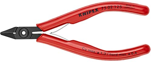 KNIPEX Elektronik-Seitenschneider mit Kunststoff-Hüllen brüniert 125 mm, 75 02 125