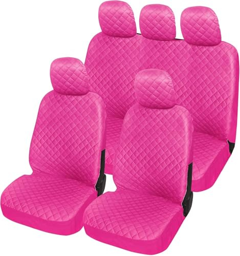 Lupex Shop trap_Ro Universal-Sitzbezüge, gestepptes Baumwollgewebe, Rosa