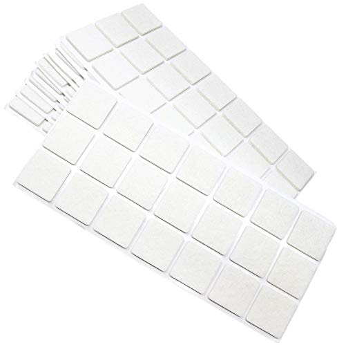 Adsamm® / 210 x feltrini autoadesivi/Bianco / 30x30 mm/Quadrato/piedini per mobili in feltro da 3.5 mm di spessore/pad protettivi per arredi