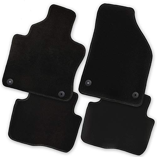 Bär-AfC Auto Fußmatten Premium passend für VW Touran ab 2015, Autoteppiche Velours Schwarz, Rand Kettelung Schwarz, Set 4-teilig, VW60065