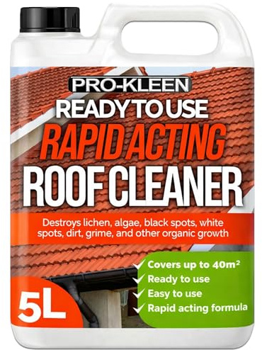 Pro-Kleen Rapid Acting Roof Cleaner - Removes Dirt, Grime, Lichen, Black Spots and More - Easy and Ready to Use Formula (5 Litres)