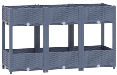 vidaXL Hochbeet Blumenkasten Gartenbeet Pflanzkasten Gemüsebeet Pflanzbeet Frühbeet Blumenbeet Pflanzkübel Blumenkübel 120x40x71cm Polypropylen