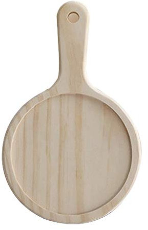 TOMYEUS Teglie per Pizza Legno Pizza Vassoio Consiglio Tagliere Bordo di Pane Rotonda Pizza Vassoio con Manico 5-13 Pollici, Pino Naturale Teglia Forno (Size : 6 Inches)