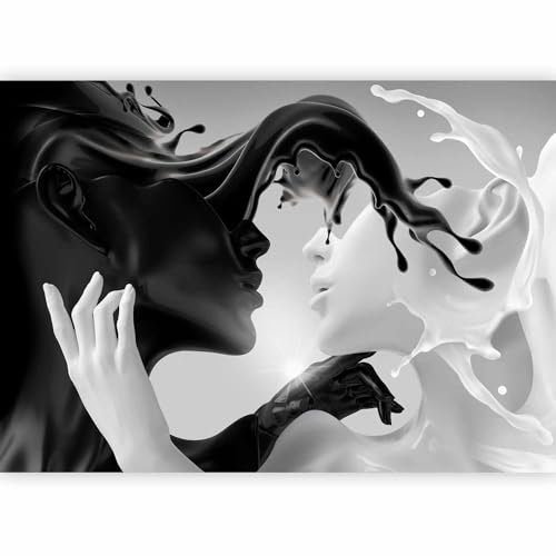 murando - Papier peint panoramique figuratif 350x256 cm - Revêtement mural décoration chambre salon - Design moderne - Gris marron - Amour propre amour couple personnes abstraction h-C-0233-a-a