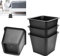 EMAGEREN Möbelerhöher 4 Stück Betterhöhung Möbelerhöhung höhenverstellbar stapelbar quadratisch Sofa-Erhöhung Tischerhöher Elefantenfuß Bed Riser zum Bett, Sofa, Tisch, 9,5cm Schwarz