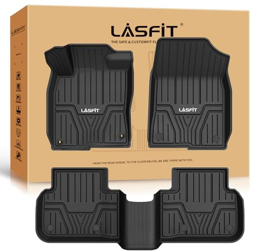 LASFIT Floor Mats for Honda Civic 2022-2025 2026 Sedan Hatchback Si (Include Sport), with&w/o USB Port | for Acura Integra 2023-2026, All Weather Car Floor Liners, 1st & 2nd Row, Black
