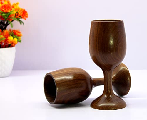 KLEO Weinglas Kelch Sektkelch aus Holz Coupé Gläser 250ml Holz 17,5cm Höhe braun