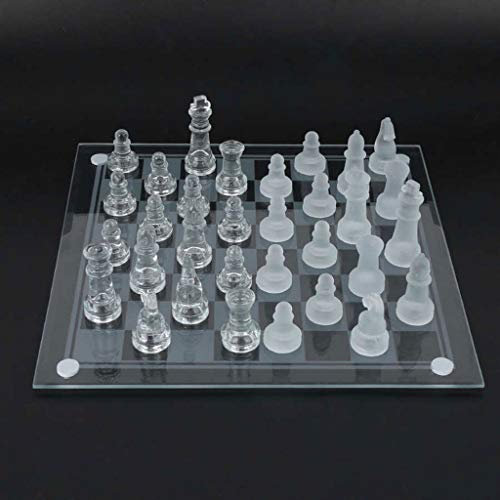 Linjolly Anti-gebrochener Kristallschess-stumpfen Polnisch-Kristall-Internationales Schach 1 Schachbrett und 32 Schachman-Schachuhr 25cm