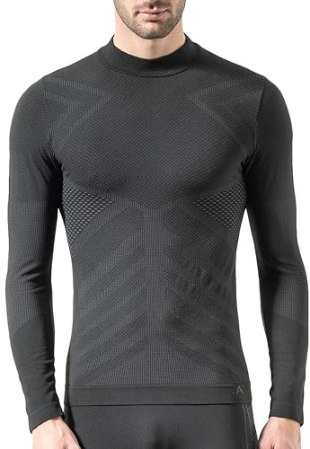 Risalti Lupetto Maglia Termica Uomo Energy - Intimo Termico Uomo Manica Lunga Traspirante in Microfibra, Maglietta Termica Termoregolante - Abbigliamento Senza Cuciture - Made in Italy