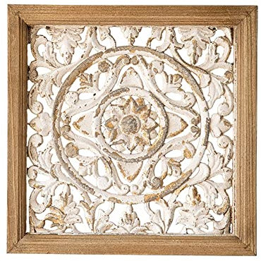 MIHTRA Wandornament Aus Holz, Holz Ornament Wanddeko,Wanddeko Handgeschnitzt Im Shabby Chic Look, Wandpaneele Holz,Wandbild Zum Hängen,als Dekoration Im Schlafzimmer Oder Wohnzimmer (Color : B)