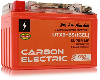 Batterie Carbon Electric Gel Batterie 12V 4-9 Ah Akku Motorrad Motorroller Quad wartungsfrei (9 Ah YB9-BS(Igel))