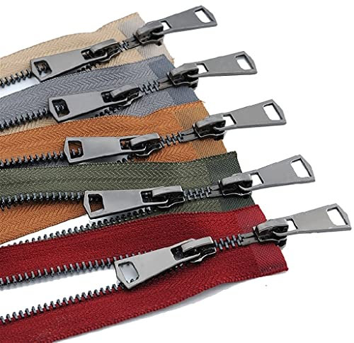Kleidungsreißverschluss, Reißverschlüsse for Nähen, 1 Stück 5 # Metall-Kupfer-Reißverschluss, 120 cm Doppelköpfiger Zwei-Wege-Reißverschluss for DIY-Nähen von Kleidungsstücken, Dekorationszubehör (Col