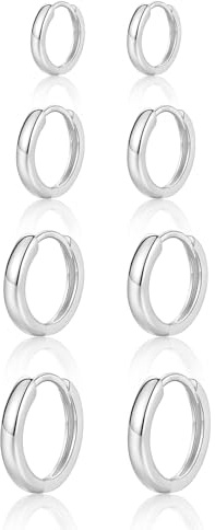 MASOP Ohrringe Silber,Creolen Silber 925 Stecker 8/10/12mm Damen Frauen Mädchen Herren