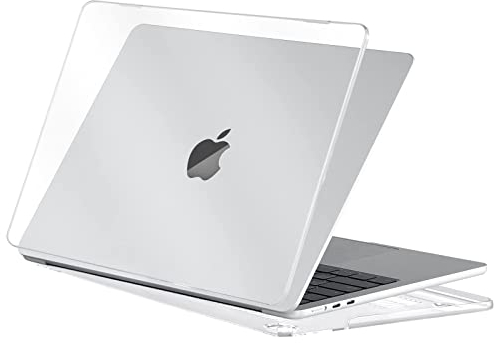 EooCoo Funda Compatible para MacBook Air 15 Pulgadas M4 A3241 M3 A3114 M2 A2941 2025 2024 2023 con Touch ID, Carcasa de Plástico Duro - Cristal Transparente