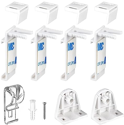 Klemmhalter für Rollo 10 Stück Set Doppelrollo Ohne Bohren Ersatzteil Zubehör Set, Klemmhalter Halterung für Rollo,Klemmträger Zubehör Ersatzteile Klemmhalters ohne Bohren für PVC- und Holz-Fenster