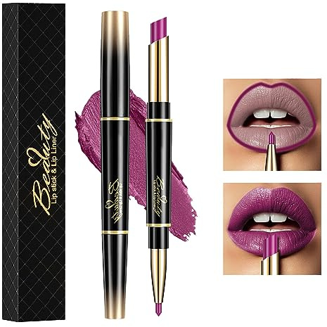 HOUSN Lippenstift und lipliner set, 2-in-1Matt Lippenstift Lip Liner, langanhaltende, antihaftbeschichtete Tasse, verblasst nicht, wasserdicht, (05#)
