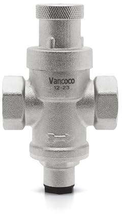 VANCOCO Riduttori di Pressione per Acqua 1/2 Regolatore di Pressione Acqua per Scaldabagno in Ottone DN15
