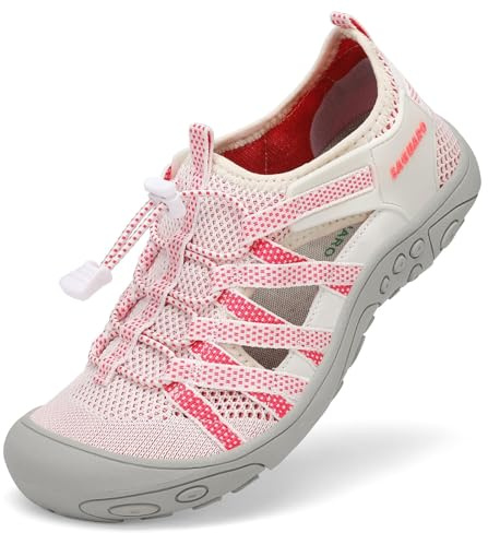 SAGUARO Vandringssandaler för kvinnor utomhus sport bekväma andningsbara vandringssandaler, rosa, 42 EU