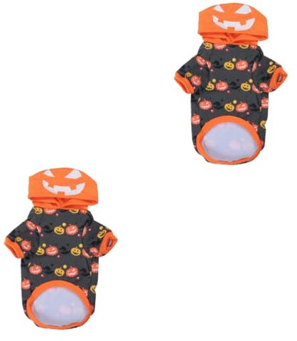 Sosoport 2 Stücke Verdicken Warme Haustier Halloween Kürbis Kostüm Für Hund Welpen Lustige Outfit Verdicken Plüsch Haustier Kleidung