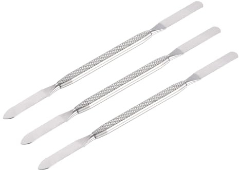 sourcing map 3pcs Metal Spudger Mini Crowbar Flat Head Stainless Steel Pry Bar Opening Tools for Mobile Phone Disassembly Repair 4.5x0.25