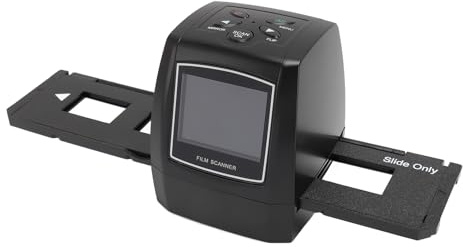 Zunate Escáner de Películas y Diapositivas con Pantalla LCD de 2,4, Convierte Diapositivas y Negativos de 135 Mm, 126 KPK, 110, 8 Mm en Fotografías Digitales de 12 MP, (Enchufe Europeo