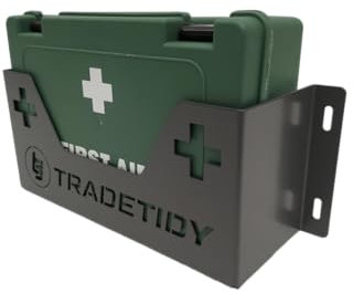 Tradetidy 1-10 Person First Aid Kit & Holder - Ideal for Vans, Garages and Workshops (Grey)