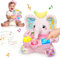 Ryotagift Baby Bilingual Musical Elephant Stuffed Animals Toys,Infant Early Learning Toy with Light-Up Music & Crinkle,Tummy Time Toys for 0 3 6 9 12+ Months for Baby Boy Girl Gift,Pink