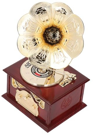 TYCIONG Spieluhr Grammophon, Ornament, Uhr, Exquisite Spieluhr, mechanische Uhr, Retro-Spieluhr, Figuren Tischdekoration zu Hause (Grammophon