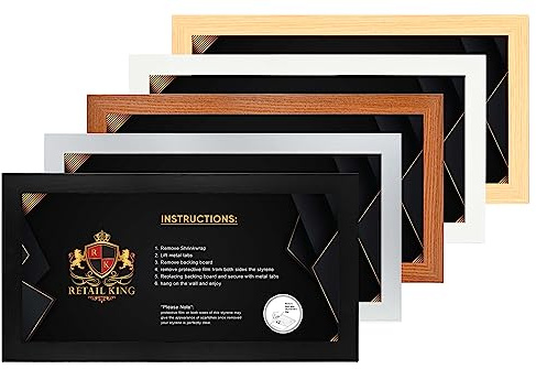 36 x 10 Panoramic Size Picture Frames - 36x10 inch Photo Frames - Poster Frames for Wall Hanging with Safe perpex in MultipLe Colours (91.5 x 25.4) cm (Black)